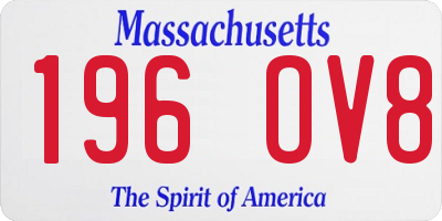 MA license plate 196OV8