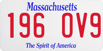 MA license plate 196OV9