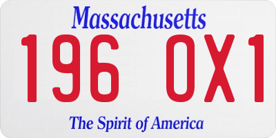 MA license plate 196OX1