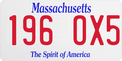 MA license plate 196OX5