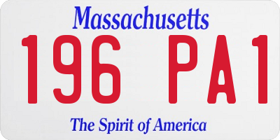 MA license plate 196PA1