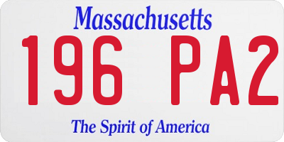 MA license plate 196PA2