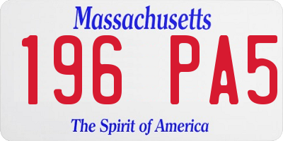 MA license plate 196PA5