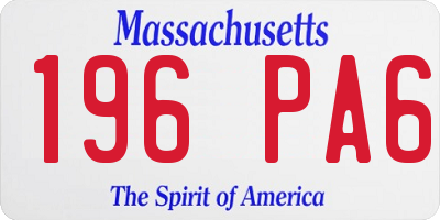 MA license plate 196PA6