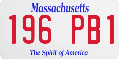 MA license plate 196PB1