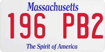 MA license plate 196PB2