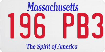 MA license plate 196PB3
