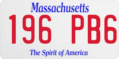 MA license plate 196PB6