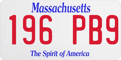 MA license plate 196PB9