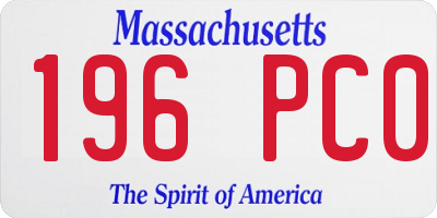 MA license plate 196PC0