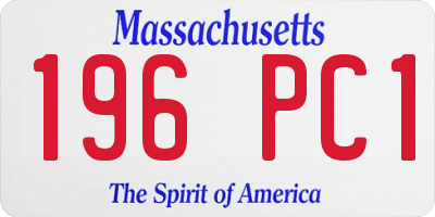 MA license plate 196PC1