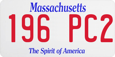 MA license plate 196PC2