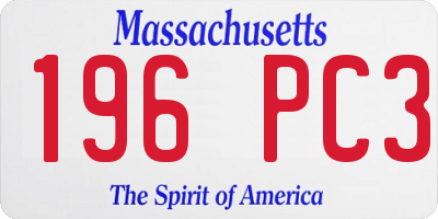 MA license plate 196PC3