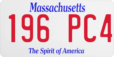 MA license plate 196PC4
