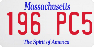 MA license plate 196PC5