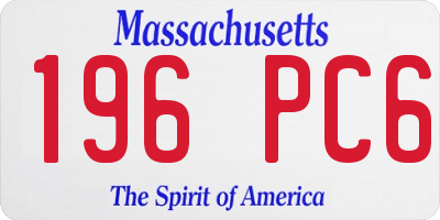 MA license plate 196PC6