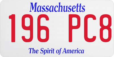 MA license plate 196PC8