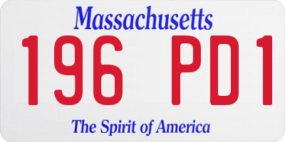 MA license plate 196PD1