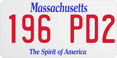 MA license plate 196PD2