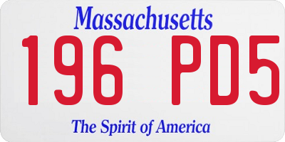 MA license plate 196PD5