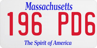 MA license plate 196PD6