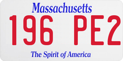 MA license plate 196PE2
