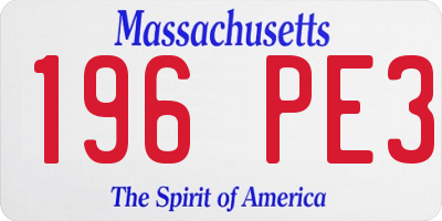 MA license plate 196PE3