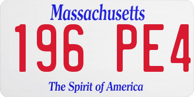 MA license plate 196PE4