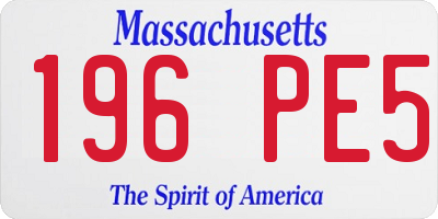 MA license plate 196PE5