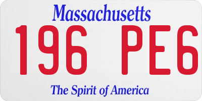 MA license plate 196PE6
