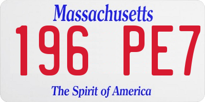 MA license plate 196PE7