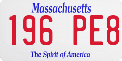 MA license plate 196PE8