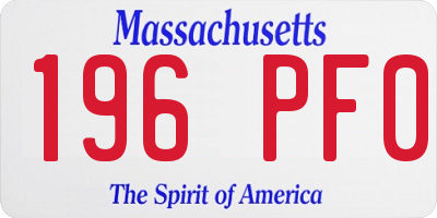 MA license plate 196PF0