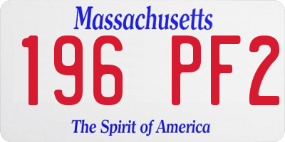 MA license plate 196PF2