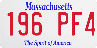 MA license plate 196PF4