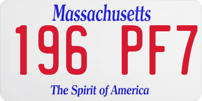 MA license plate 196PF7