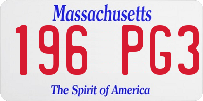 MA license plate 196PG3