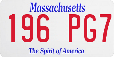 MA license plate 196PG7