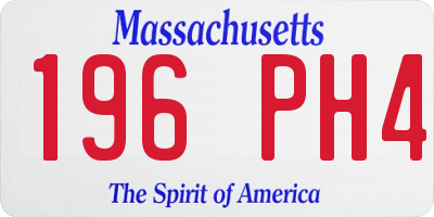 MA license plate 196PH4