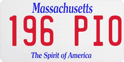 MA license plate 196PI0
