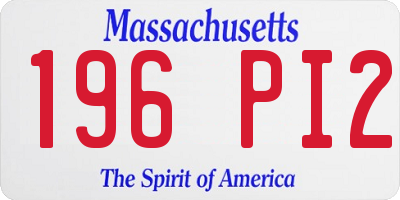 MA license plate 196PI2