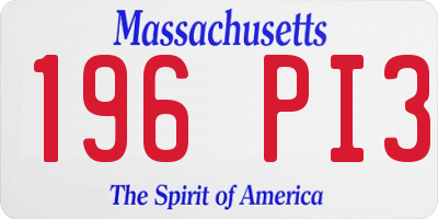 MA license plate 196PI3