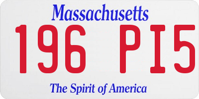MA license plate 196PI5