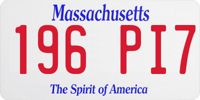 MA license plate 196PI7