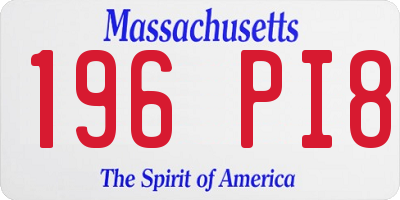 MA license plate 196PI8