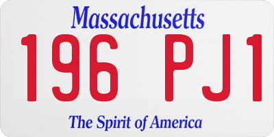 MA license plate 196PJ1