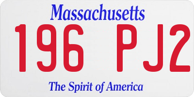 MA license plate 196PJ2