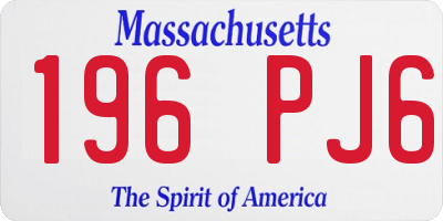 MA license plate 196PJ6