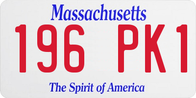 MA license plate 196PK1
