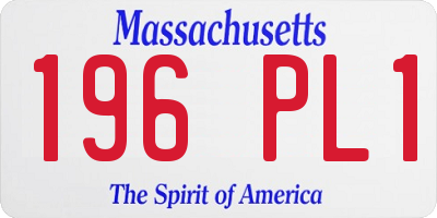 MA license plate 196PL1